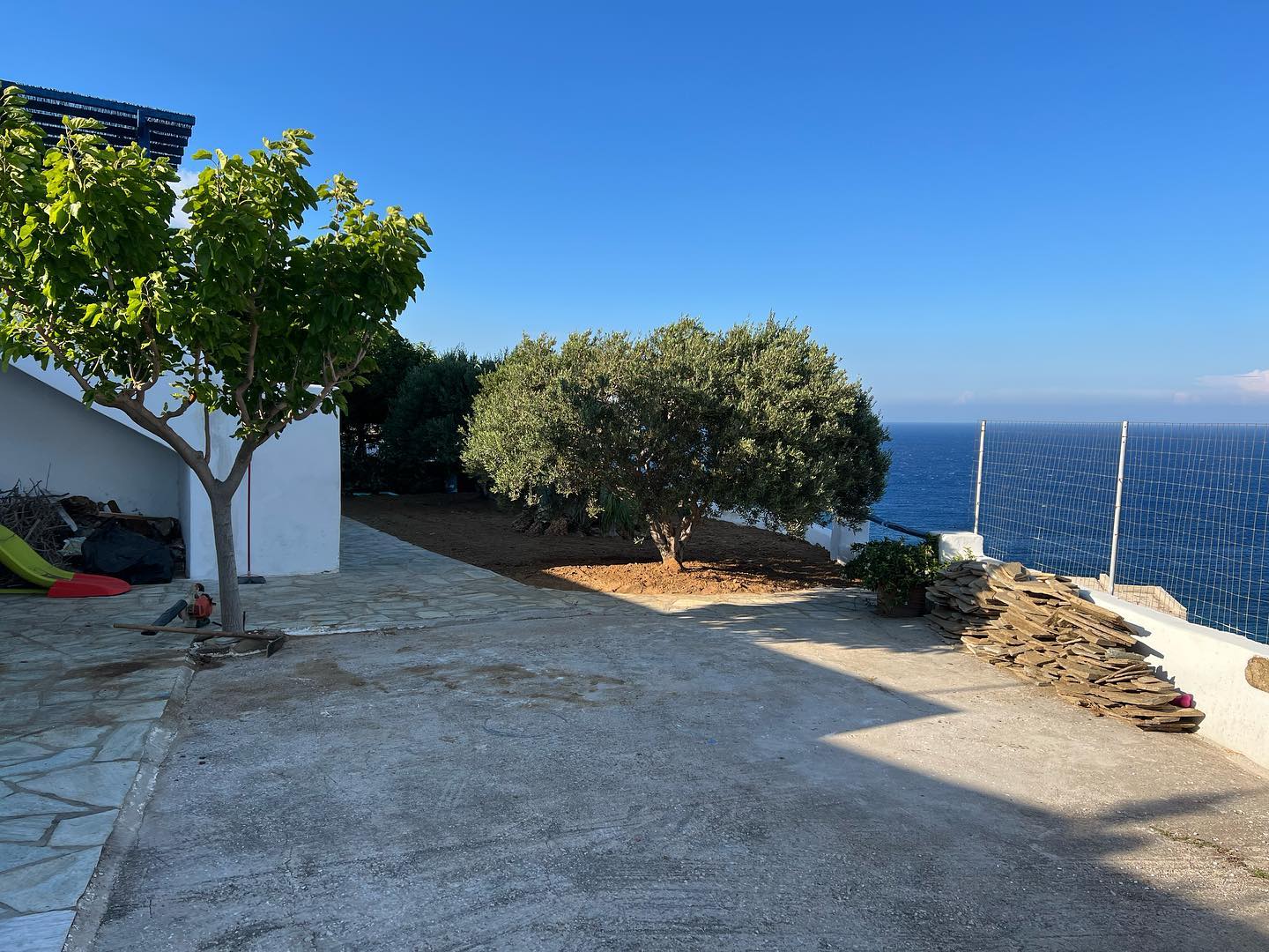 Παραθαλάσσιος Κήπος με Ελιά &amp; Θέα στο Πέλαγος